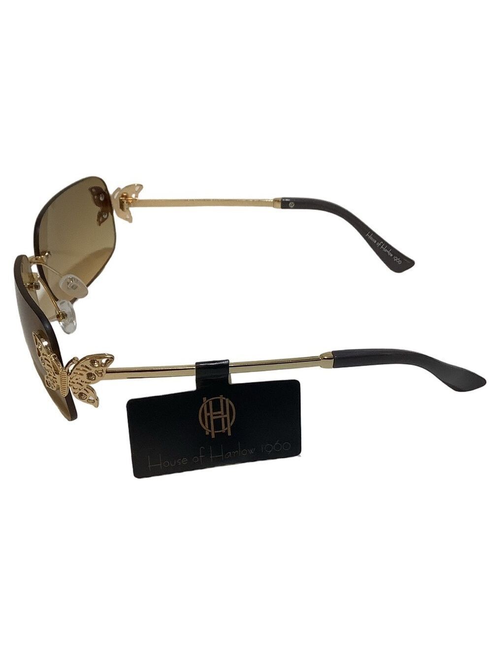 House Of Harlow 1960 Butterfly Temple Sunglasses New